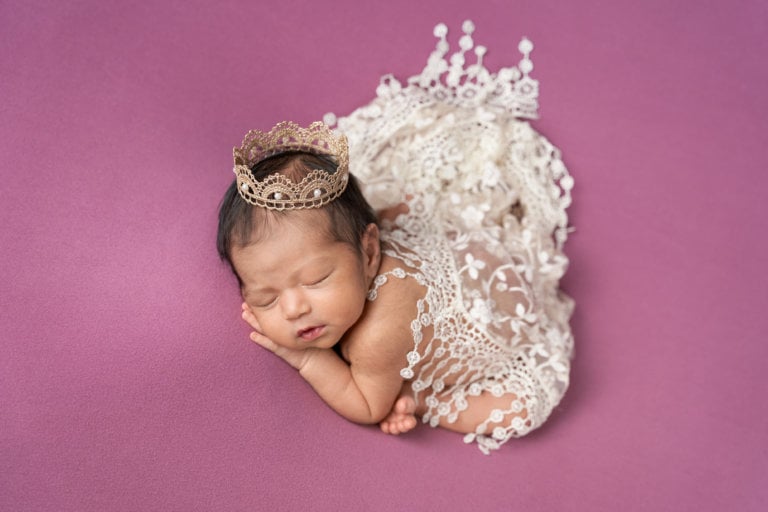 Elegant newborn baby photography with amazing backgrounds angel like for girl in Orlando, Florida