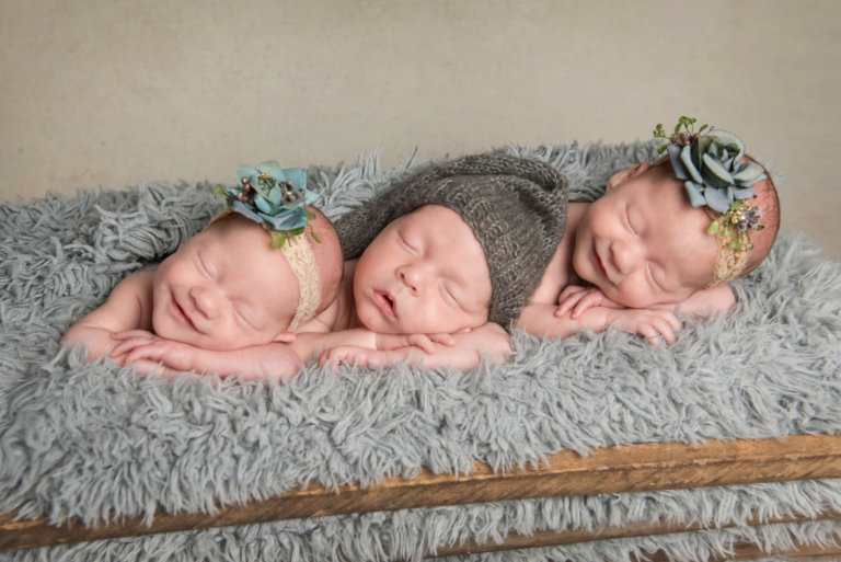 Adorable newborn triplet babies gallery for multiples in Boulder, CO