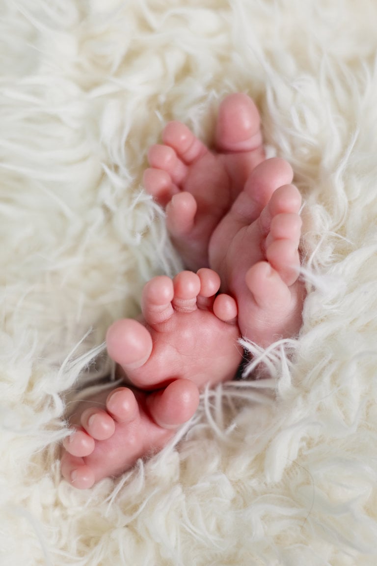 Newborn picture of baby toes twin feet cute baby photo for multiples in Minnetonka, MN